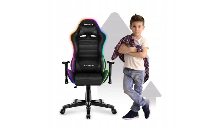 FOTEL GAMINGOWY DLA DZIECKA GRACZA KRZESŁO RGB 74x52x27