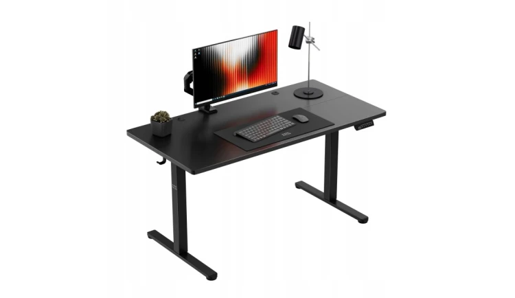 Biurko Elektryczne 140cm Regulowane Pamięć stolik biurowy Leader 7.3 Black
