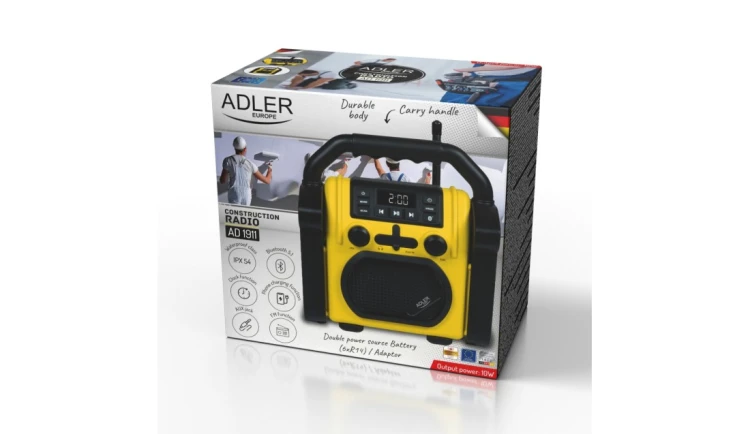 Radio Budowlane Bluetooth IPX 54 Odporne na kurz wodę Przenośne Adler