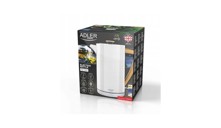 Czajnik elektryczny bezprzewodowy 1,7 L STRIX 2200W Adler AD1347 White