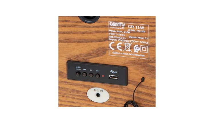 Radio Retro Drewniane Bluetooth/FM USB Camry