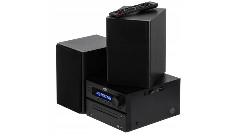 Wieża HIFI Bluetooth CD USB FM 2X 25W pilot RADIO czarna elegancka HDMI