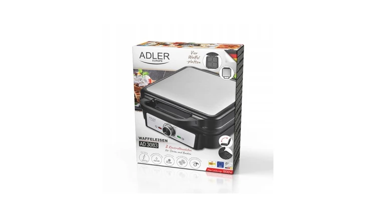 GOFROWNICA DO GOFRÓW 1800W 4 PYSZNE DOMOWE GOFRY REGULACJA ADLER