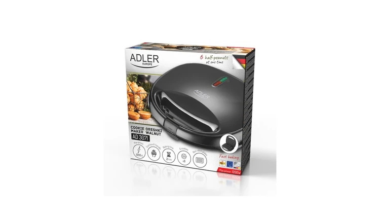 Opiekacz do Orzeszków Ciasteczek 12 szt. Szybkie Pieczenie 1200W Adler