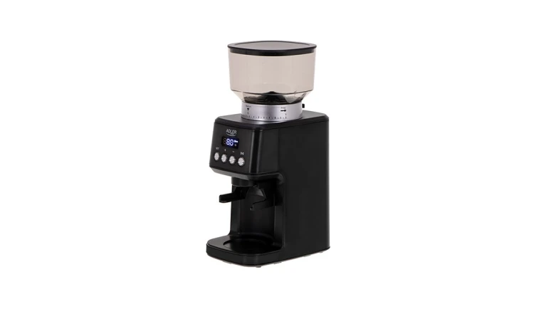 Młynek do Mielenia Kawy Żarnowy 180W Timer 2 Tryby Pracy Czarny Adler