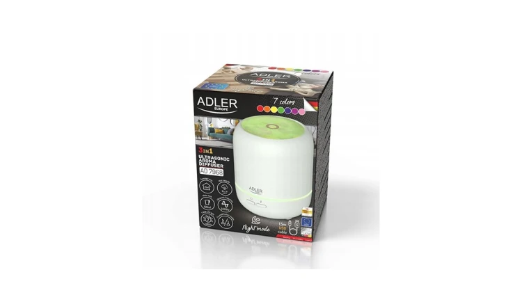Ultradźwiękowy Dyfuzor Zapachowy USB 3w1 Adler