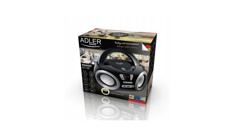 Odtwarzacz Radio Boombox CD-MP3 USB Czarny Adler