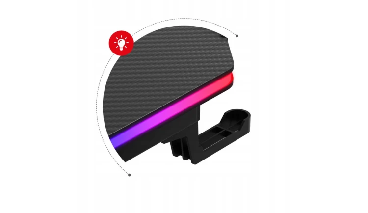 Biurko Gamingowe Komputerowe Gracza Stolik Biurowy RGB LED Podkładka Huzaro
