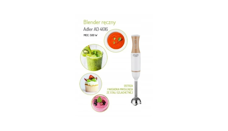 BLENDER RĘCZNY DO OWOCÓW WARZYW ZUP 500W MIKSER KUCHENNY STAL NIERDZEWNA