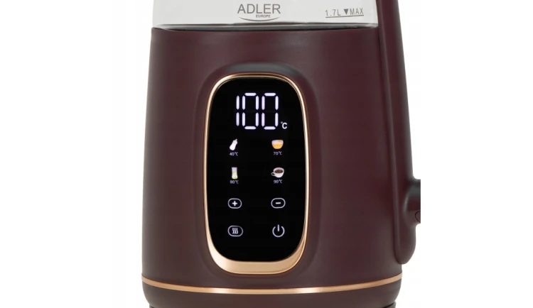 Czajnik elektryczny szklany LED 1,7L 2200W Regulacja temperatury Adler