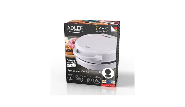 Elektryczny Wypiekacz do Pączków - Donut 1500W 7 Pączków Biały Adler