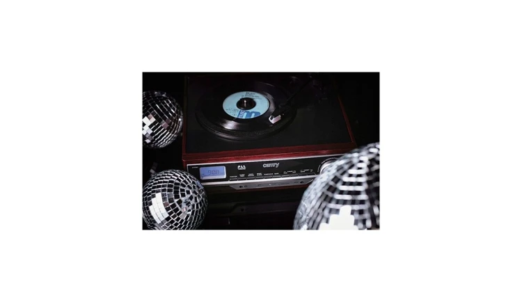 Elegancki Gramofon z Radiem LCD Bluetooth/MP3/USB/SD + Pilot Camry