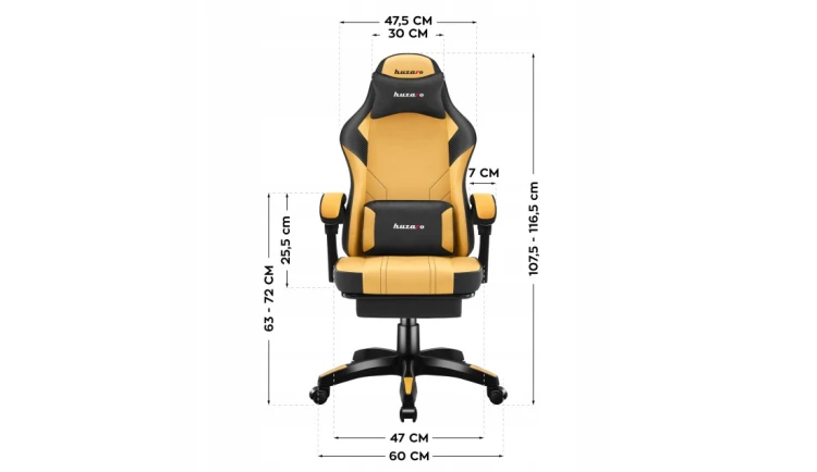 Fotel Gamingowy Ergonomiczny z Podnóżkiem Biurowy Regulowany Huzaro