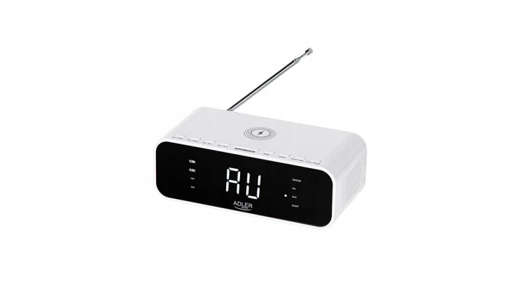 Radio Radiobudzik Ładowarka Bezprzewodowa FM/USB/AUX Adler