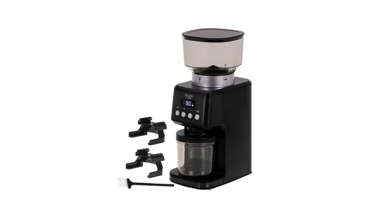 Młynek do Mielenia Kawy Żarnowy 180W Timer 2 Tryby Pracy Czarny Adler