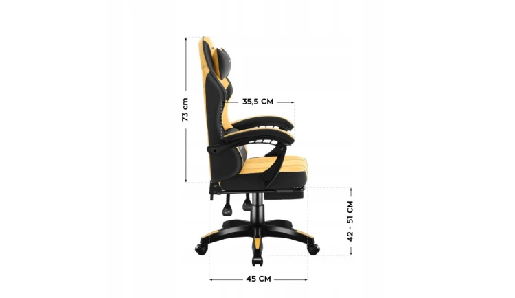 Fotel Gamingowy Ergonomiczny z Podnóżkiem Biurowy Regulowany Huzaro