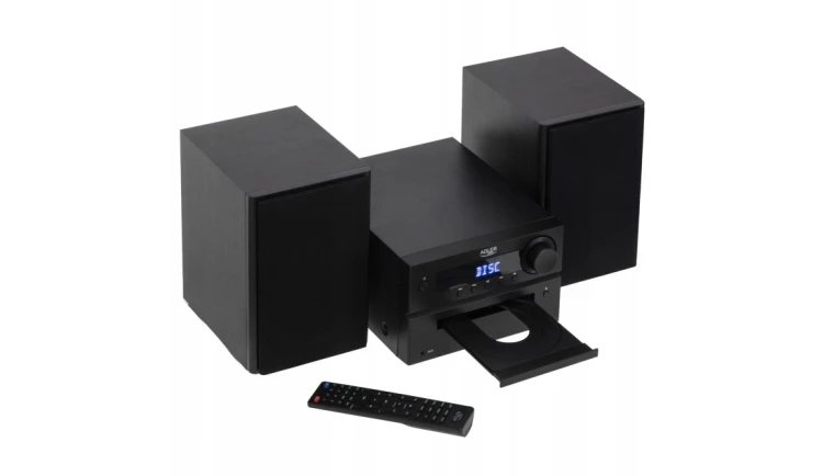 Wieża HIFI Bluetooth CD USB FM 2X 25W pilot RADIO czarna elegancka HDMI