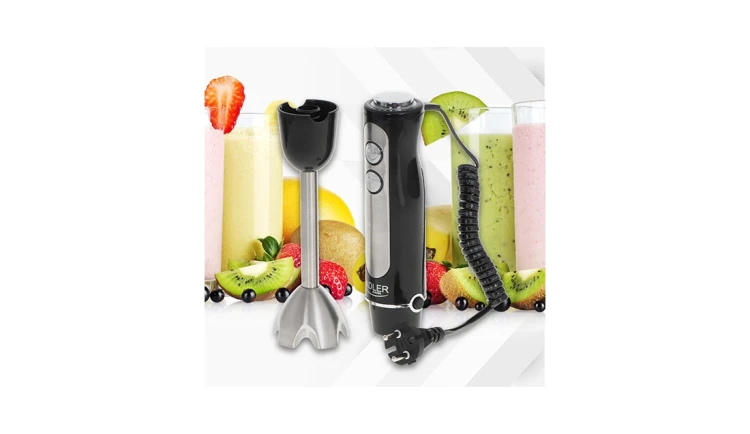 BLENDER RĘCZNY MOCNY 1500W MIKSER WIELOFUNKCYJNY 5 PRĘDKOŚCI CZARNY ADLER