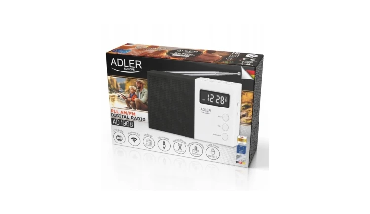 Radio cyfrowe LCD AM/FM Wielofunkcyjne 20 stacji Bluetooth/USB/SD Adler