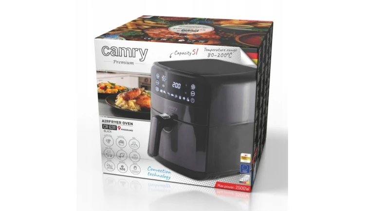 Mocna Frytkownica Beztłuszczowa 5L 2500W Air Fryer Panel Dotykowy Timer