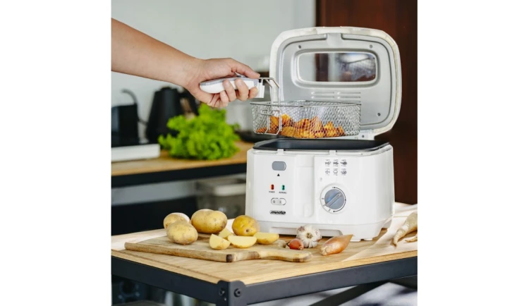Frytkownica domowa 1800W pojemność 2,5L zamykana pokrywa kosz uchwyt Filtr