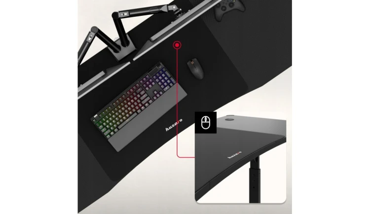 Biurko gamingowe LED RGB z regulacją 6 poziomów Stolik Gamingowy dla Gracza