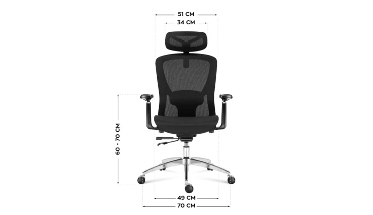 Ergonomiczny Fotel Biurowy Krzesło Obrotowe Regulacja Mark Adler
