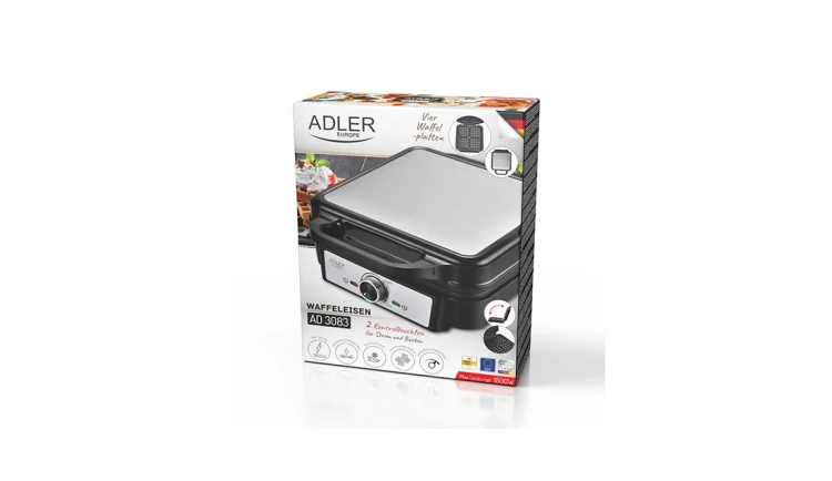 GOFROWNICA DO GOFRÓW 1800W 4 PYSZNE DOMOWE GOFRY REGULACJA ADLER