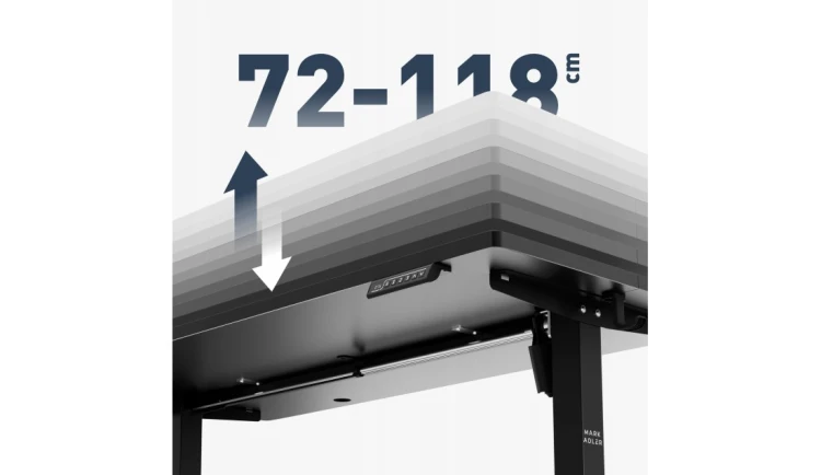 Biurko Elektryczne 140cm Regulowane Pamięć stolik biurowy Leader 7.3 Black