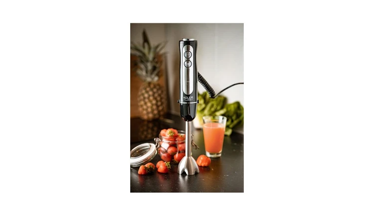 BLENDER RĘCZNY MOCNY 1500W MIKSER WIELOFUNKCYJNY 5 PRĘDKOŚCI CZARNY ADLER