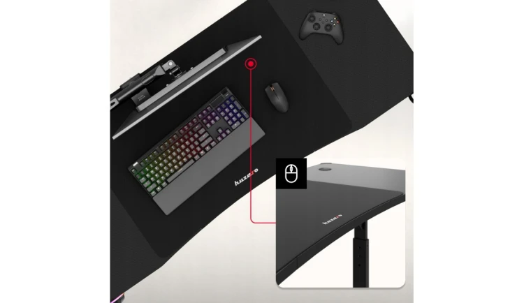 Biurko gamingowe LED RGB z regulacją 6 poziomów Stół Gamingowy dla Gracza