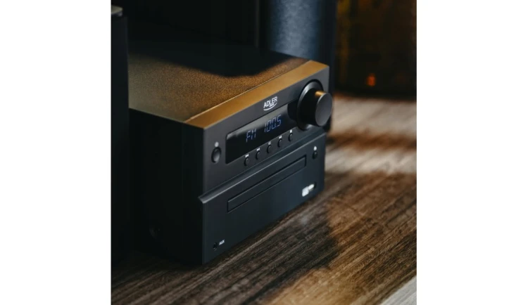 Wieża HIFI Bluetooth CD USB FM 2X 25W pilot RADIO czarna elegancka HDMI