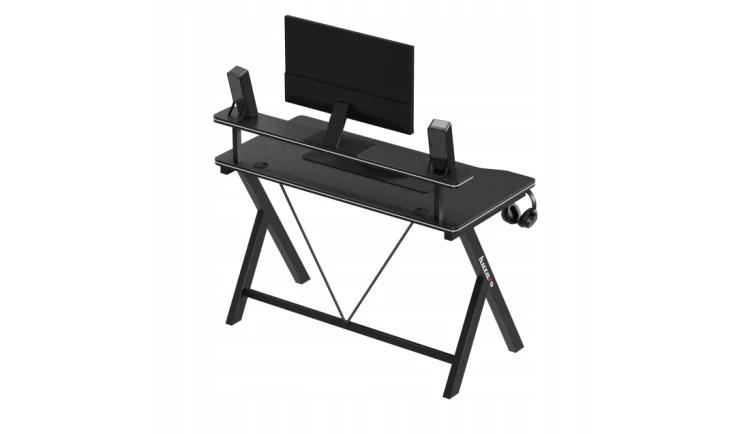 Biurko Gamingowe Ergonomiczne Komputerowe z Półką Stolik Biurowy Huzaro