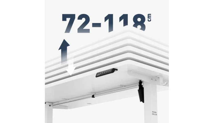 Biurko Elektryczne 140cm Regulowane Pamięć stolik biurowy Leader 7.3 White