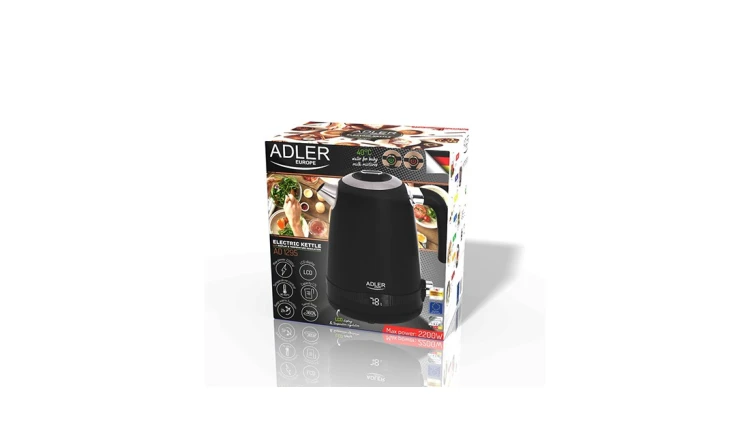 Czajnik Metalowy 1,7L z LCD Regulacja temperatury 2200W Adler