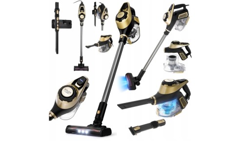 Odkurzacz pionowy bezworkowy Adler Light Gold 700 W z turboszczotką LED 3w1