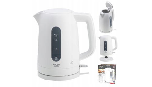 CZAJNIK elektryczny Adler AD 1379w 2200 W 1,7 l biały STRIX