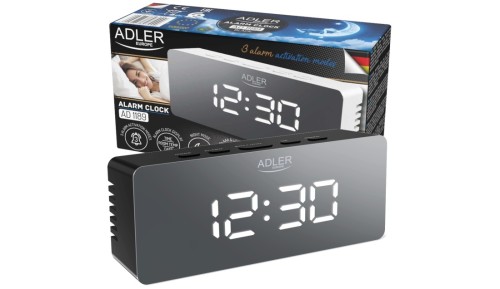 ZEGAR ELEKTRONICZNY BUDZIK TERMOMETR LUSTRO ADLER