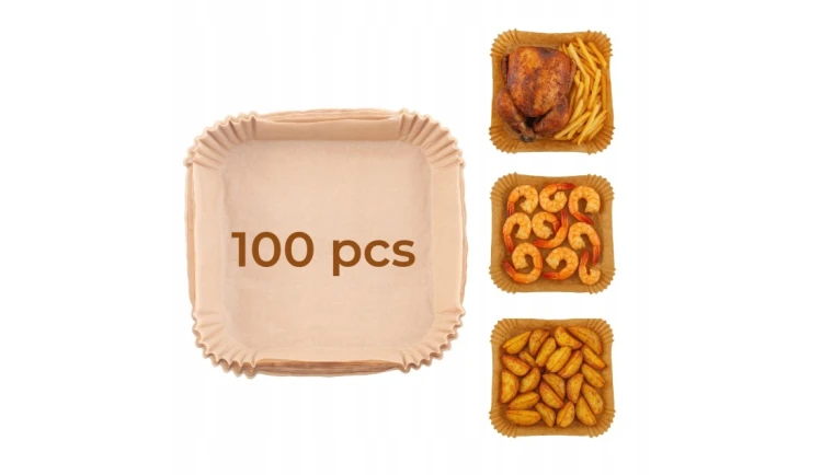 Papierowe wkłady do frytkownicy - 16 cm|100 szt.|Do 240°C |AIR FRYER