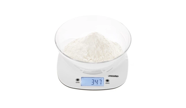 Waga kuchenna z misą 1,4L LCD Precyzyjna 5kg/1g Biała Mesko