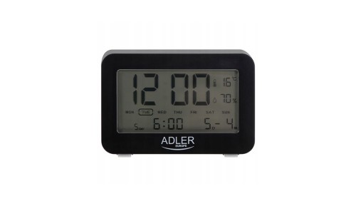 ZEGAR Elektroniczny CZARNY STACJA TEMPERATURA BUDZ