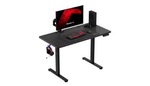Biurko gamingowe elektryczne regulacja wysokości 72-118cm LED stolik Huzaro