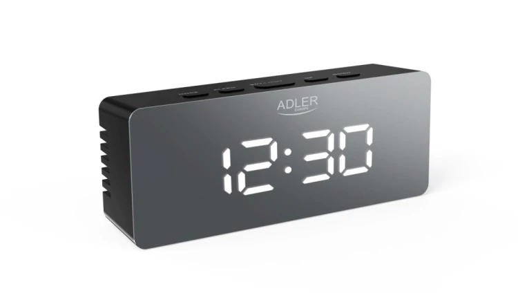 ZEGAR ELEKTRONICZNY BUDZIK TERMOMETR LUSTRO ADLER