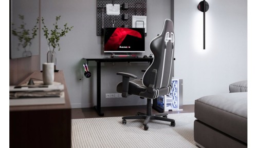 Biurko gamingowe elektryczne regulacja wysokości 72-118cm LED stolik Huzaro