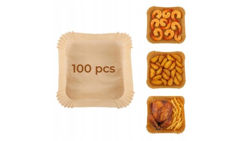 Papierowe wkłady do FRYTKOWNICY PIEKARNIKA 100 szt.|20 cm|AIR FRYER