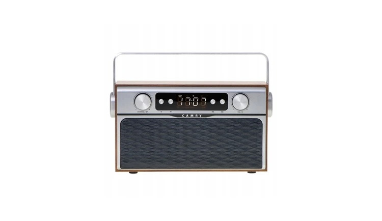 Stylowe Radio Sieciowo-Bateryjne z Bluetooth Zegar LCD AUX 2600mAh Camry