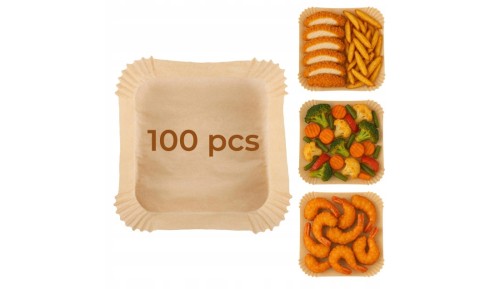 PAPIER do frytkownicy|100 szt.|23 cm|Do 240°C|AIR FRYER WKŁAD BIO
