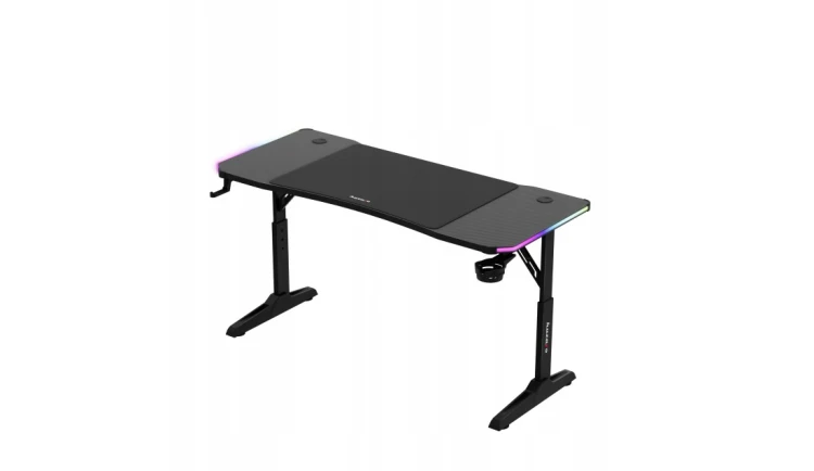 Biurko gamingowe LED RGB z regulacją 6 poziomów Stół Gamingowy dla Gracza