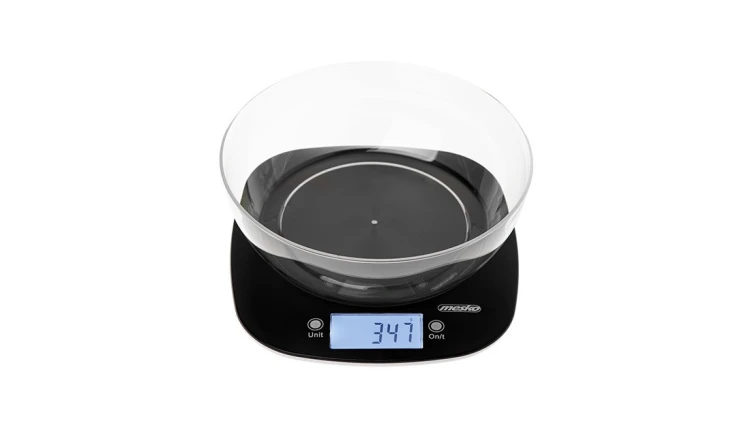 Waga kuchenna z misą 1,4L LCD Precyzyjna 5kg/1g Czarna Mesko