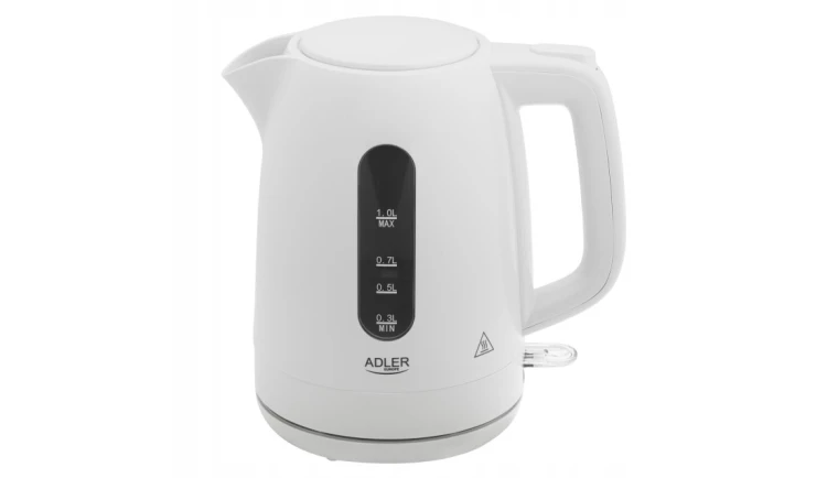 CZAJNIK elektryczny Adler AD 1380w 2200 W 1l biały OBROTOWA PODSTAWA STRIX